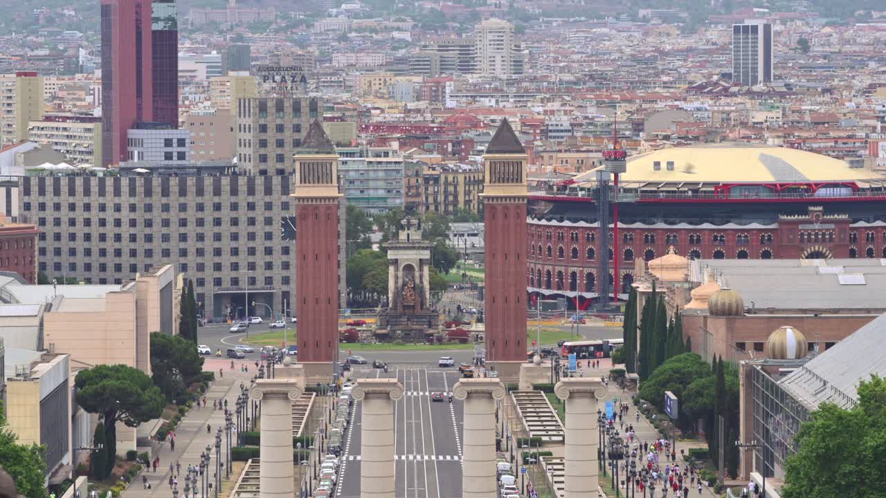 The Magic Fountain of Montjuic in Barcelona, Spain in daylight