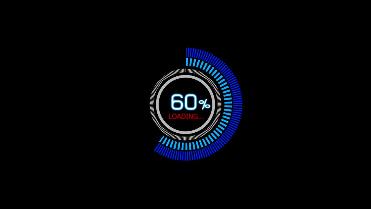 carga, transferencia y descarga de animación con 0 a 100%