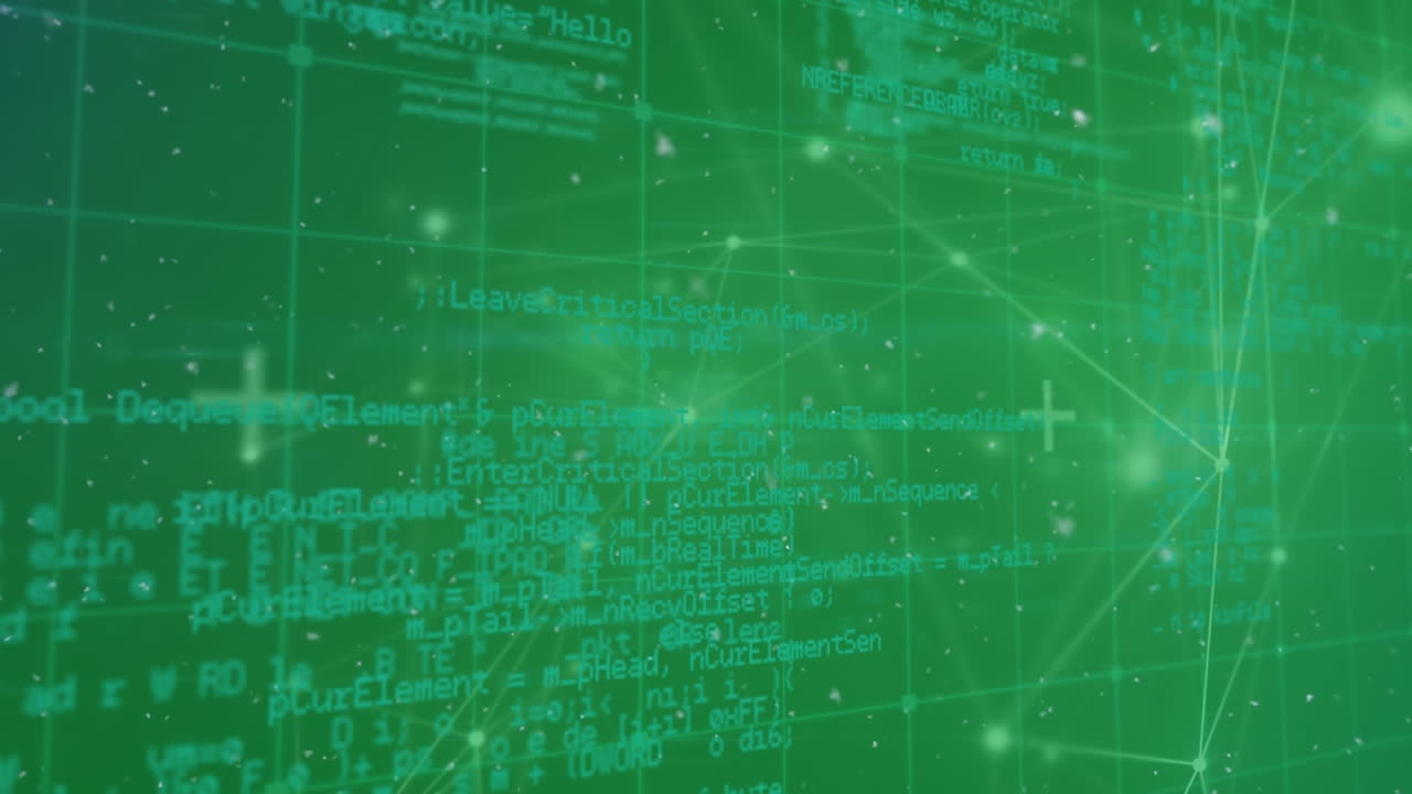 el video es una animación digital de procesamiento de datos y conexiones de red.