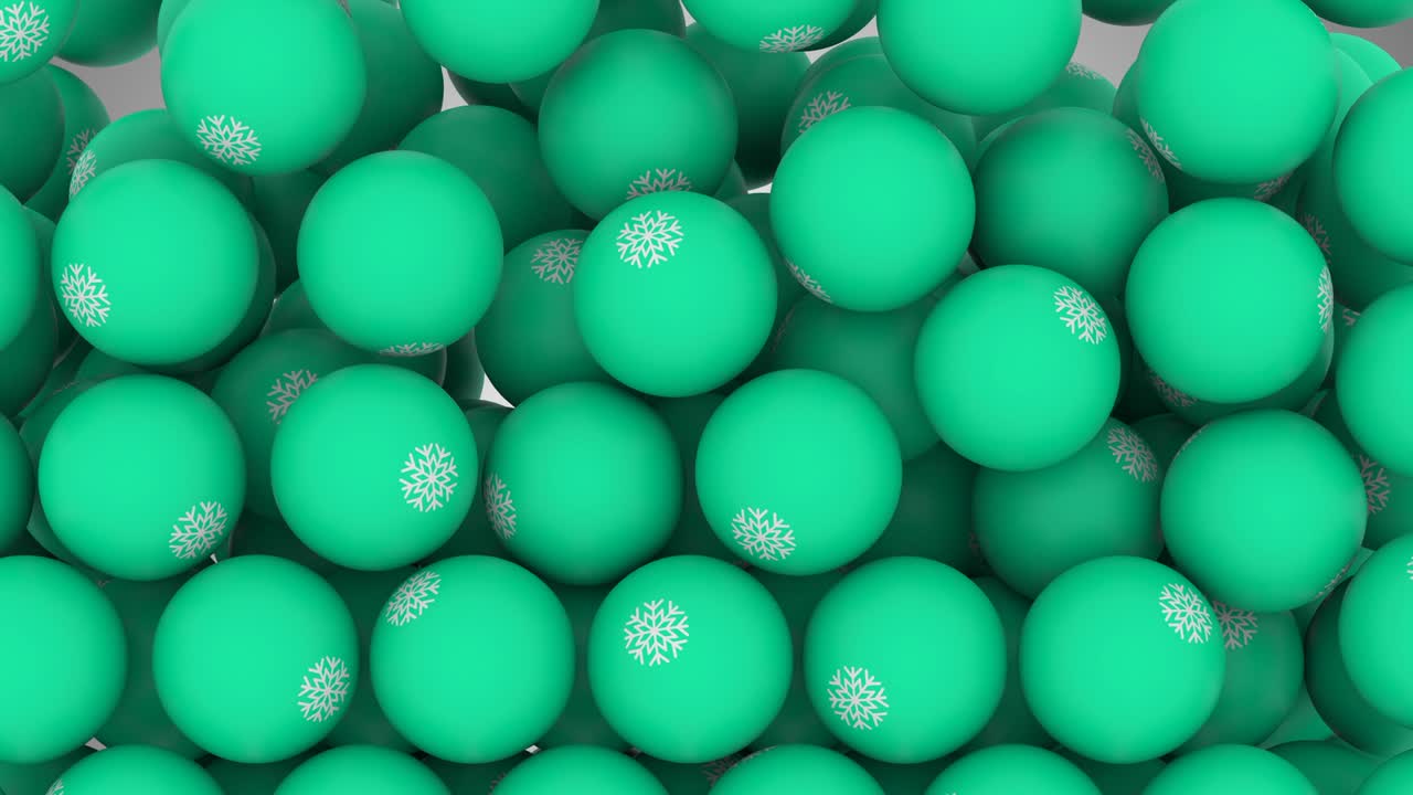 Loop Animation Falling Balls with Snowflake Sign