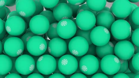 animación de bucle bolas que caen con el signo de copo de nieve