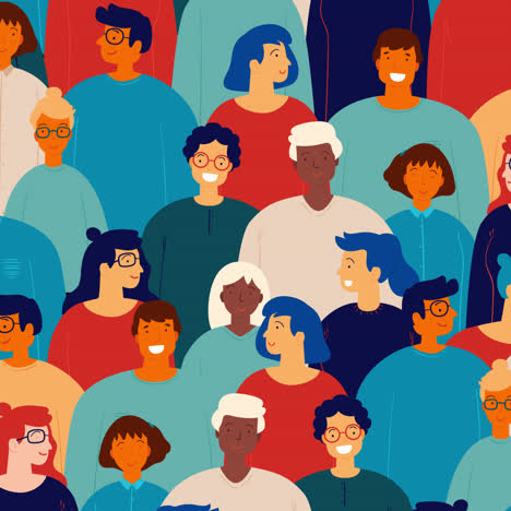 diverse people crowd illustration