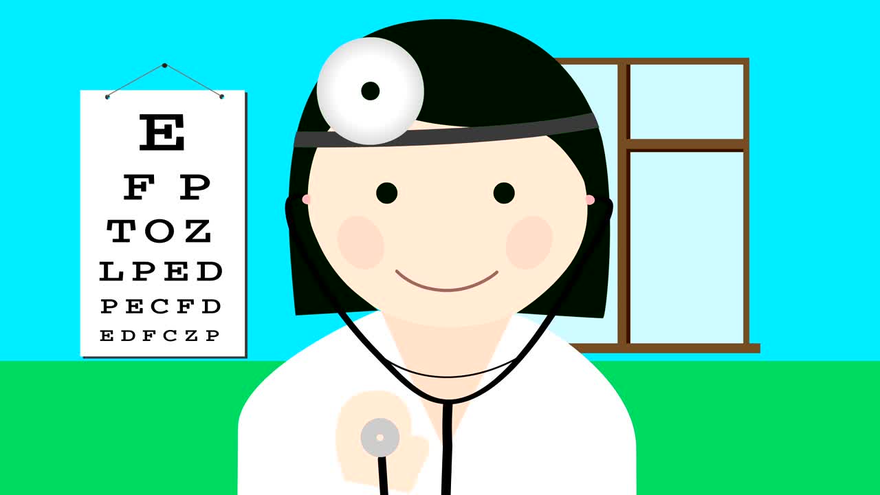 dottore in uniforme con animazione a loop dello stetoscopio