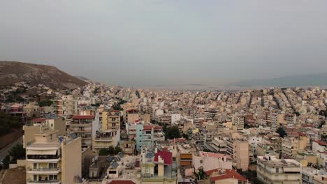 Athen,-Hauptstadt-Griechenlands,-Luftbilddrohne,-Panoramablick-Auf-Die-Städtische-Stadtlandschaft