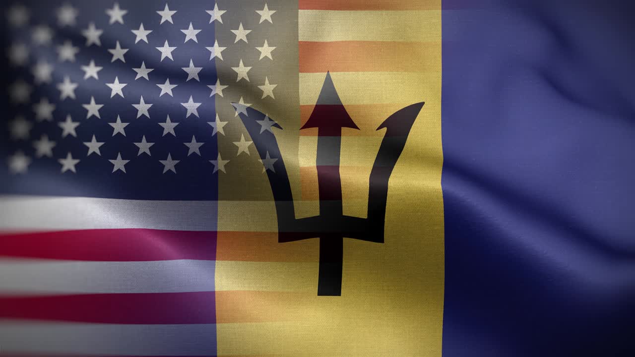 la bandera de los estados unidos de barbados es un fondo de bucle 4k