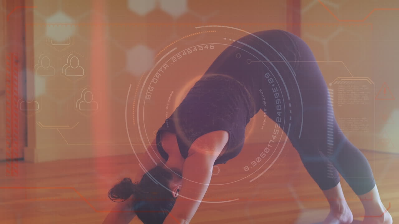 animación del procesamiento de datos financieros sobre las mujeres que ejercen