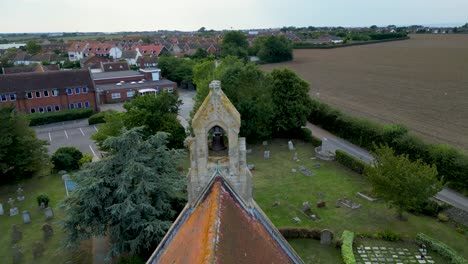 slow roof top view and church bell of the church of st