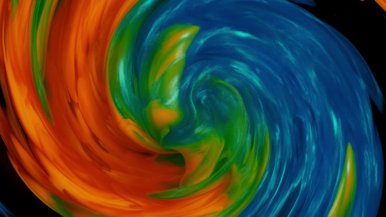 mezcla de pintura acrílica verde oscuro. flujo de círculo de humo abstracto.