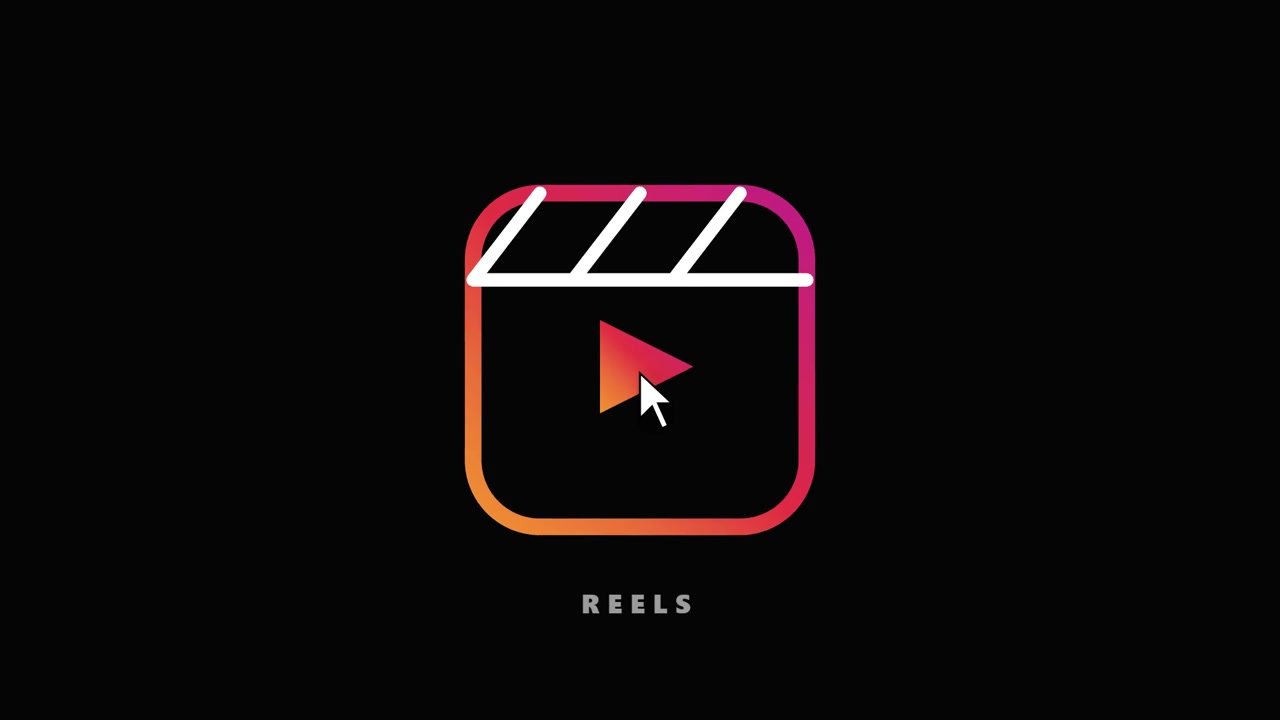 Animazione del logo di Instagram Reels con interazione del cursore del mouse