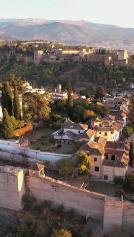granada, spain aerial drone footage of the granada old town