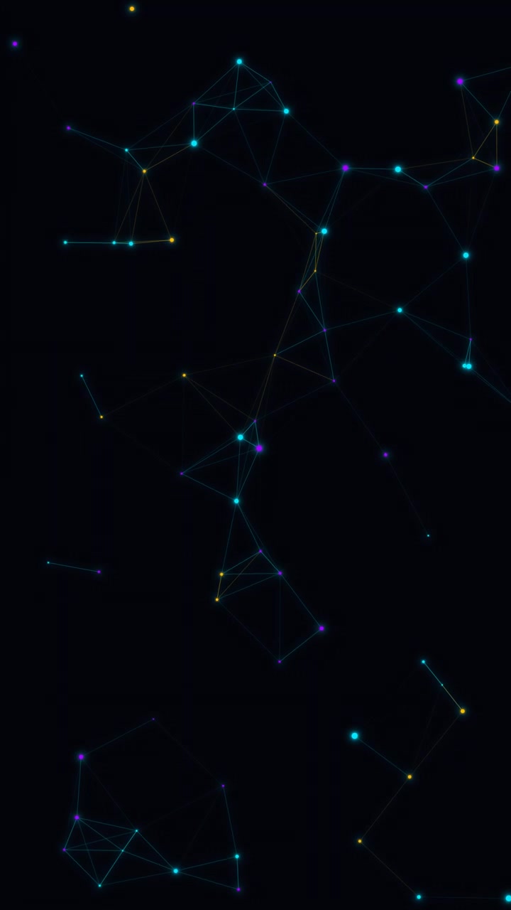 Abstract Digital Network Connection with Glowing Nodes and Lines
