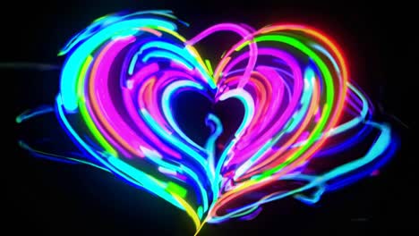 abstract glowing neon heart