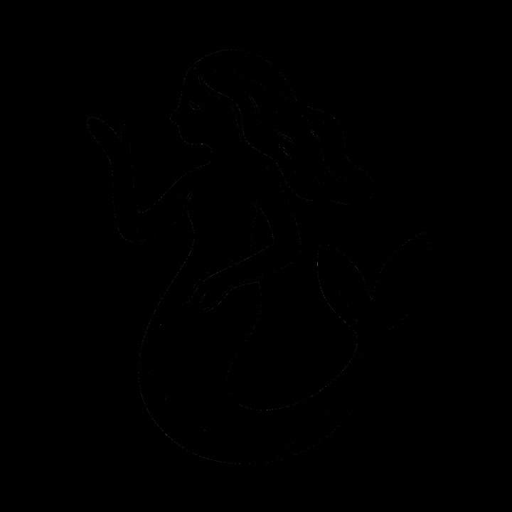 Illustrazione Animata in Line Art di una Sirena