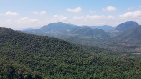 vista aérea del denso paisaje forestal de luang prabang en laos