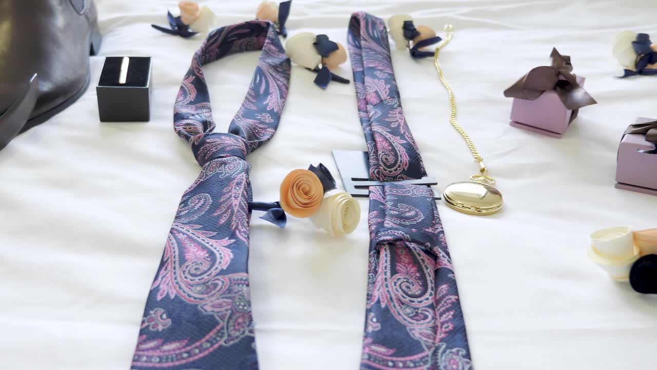 신랑 옷, 보석, 결혼식 날 장식