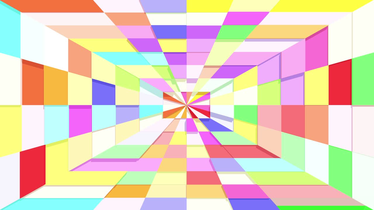 다채로운 기하학 모양의 상자, 부드럽게 움직이는 이없는 움직임은 어린이 교육의 배경으로 사용할 수 있습니다.