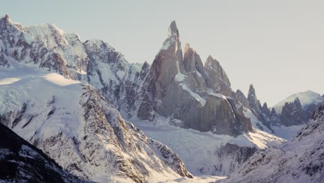 snow-covered cerro torre peak in patagonia, argentina