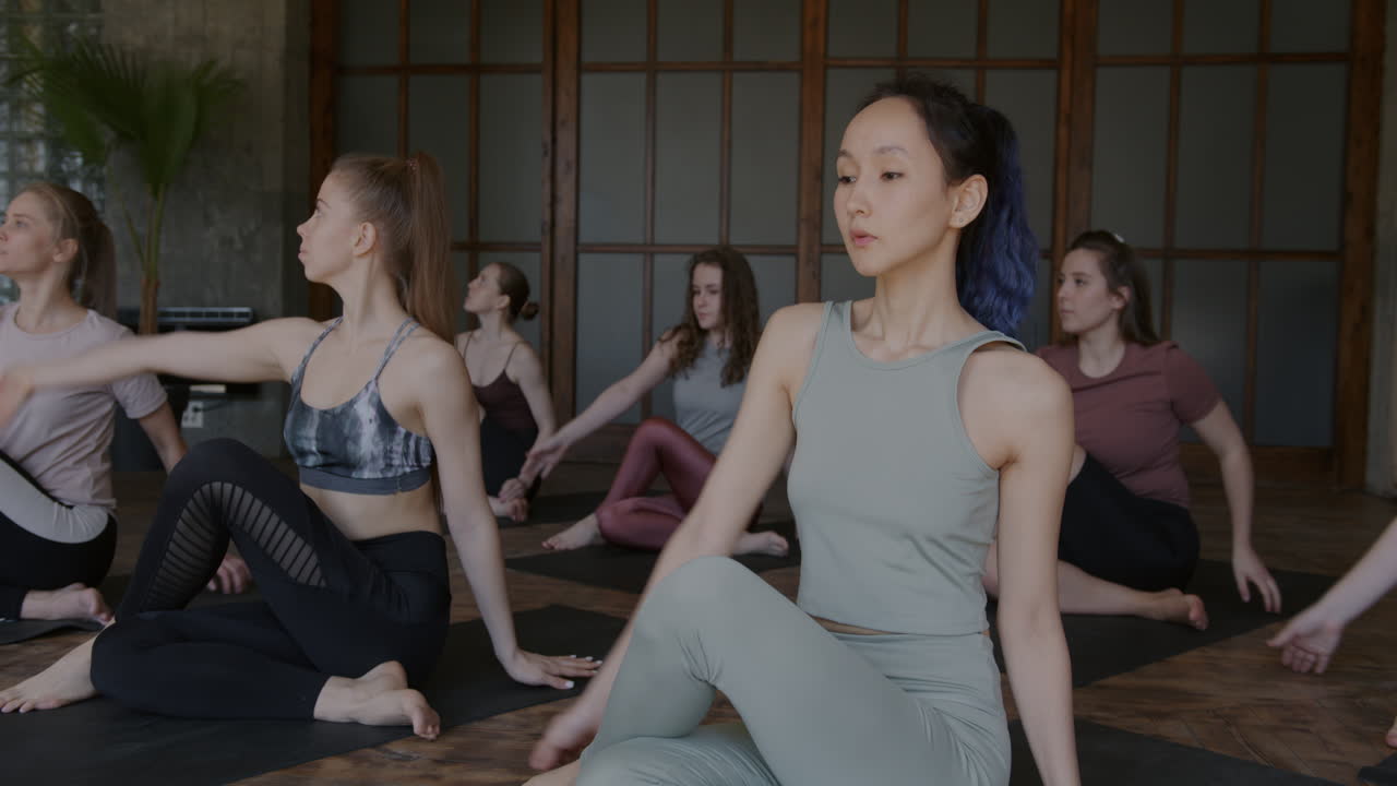 Group of women practicing yoga