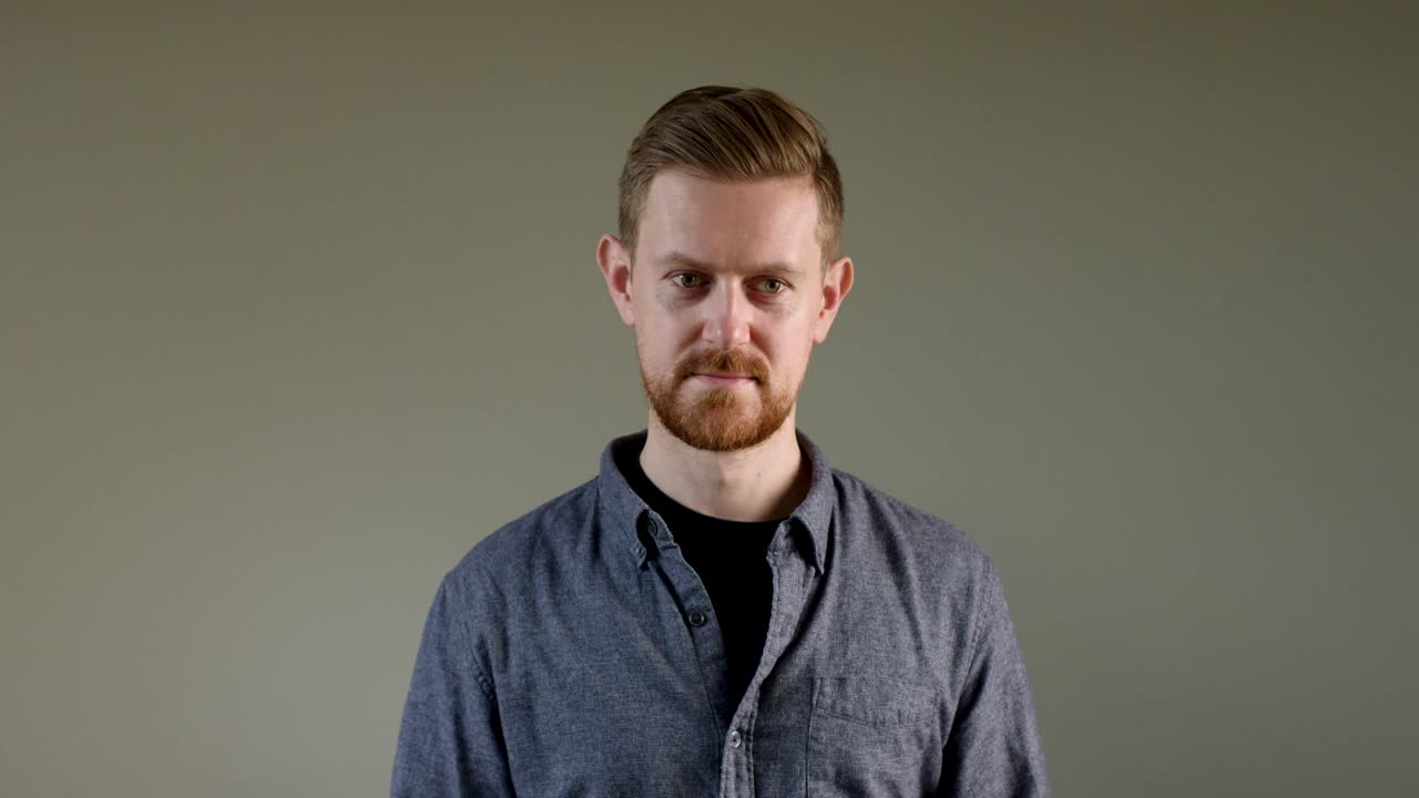 European Man Sneezing In Slow Motion B