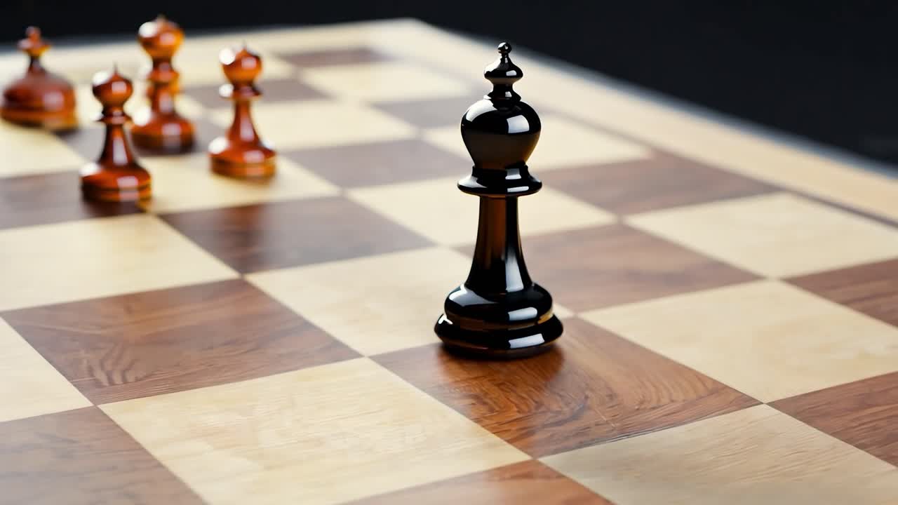 peón de ajedrez negro en un tablero de ajedres