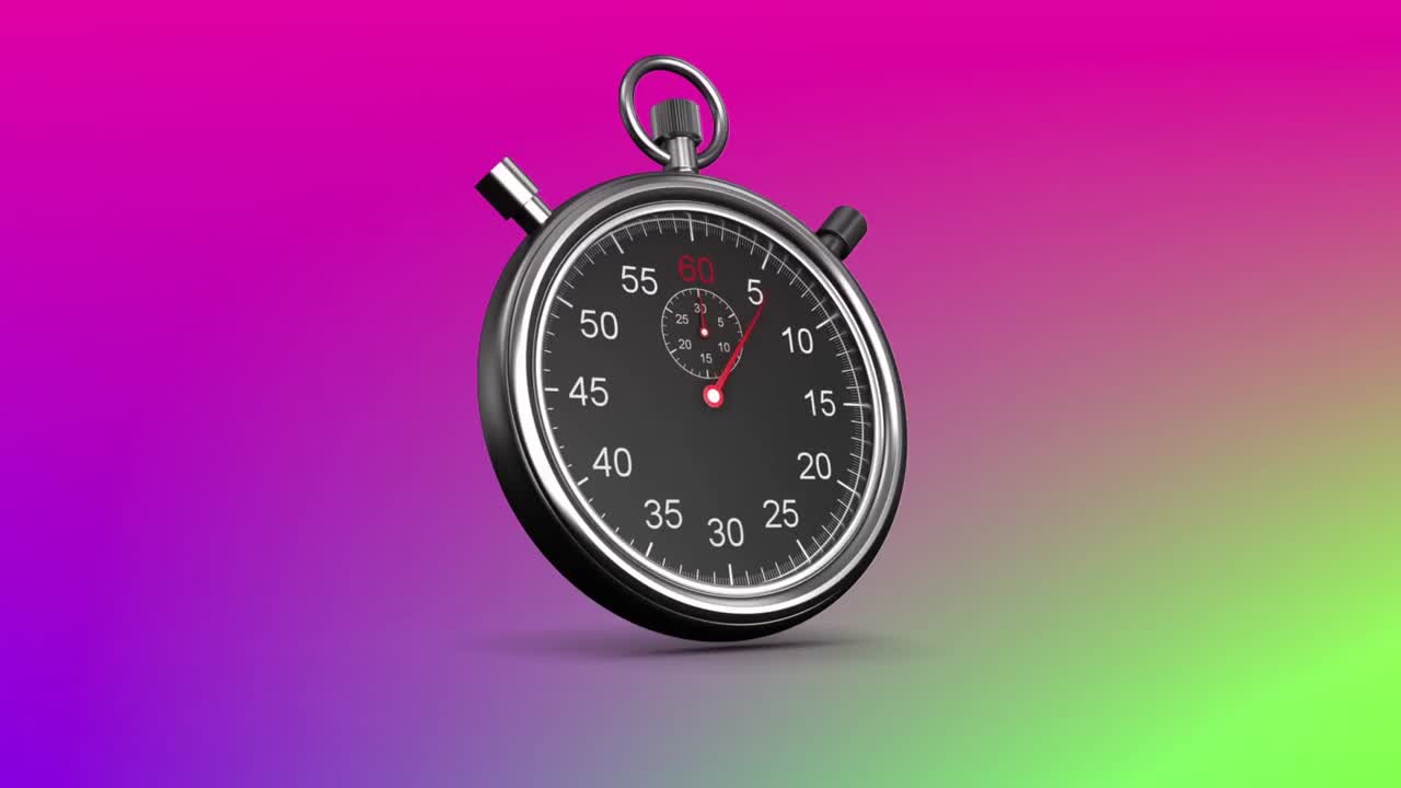 Animation of stopper over pink and green background