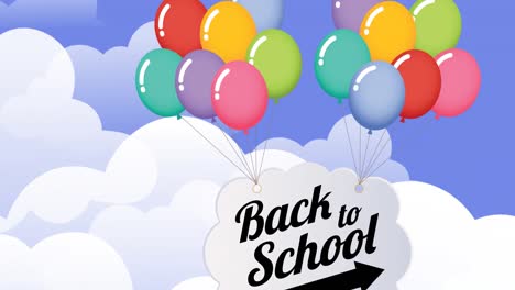 Animation-of-back-to-school-text-over-blue-sky-and-clouds