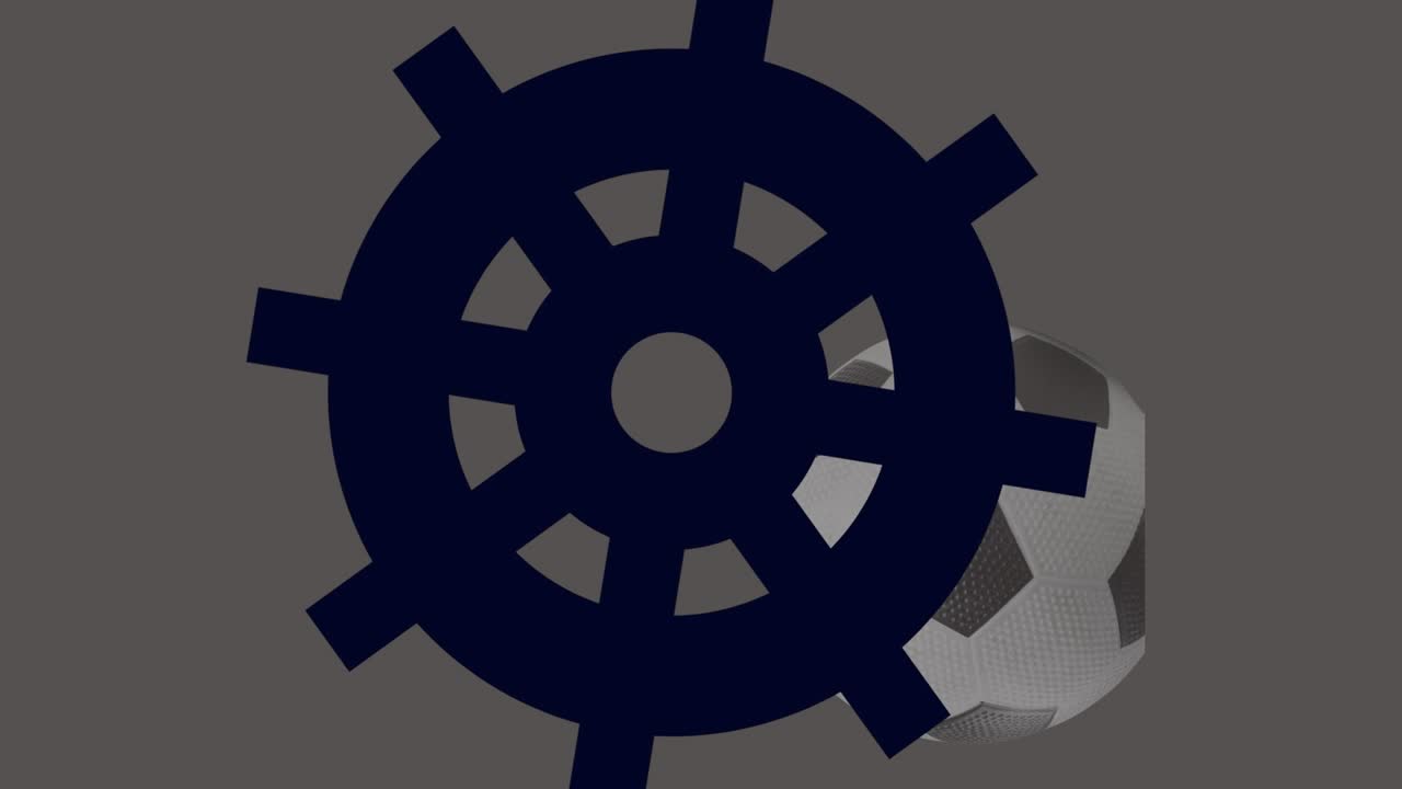 Animation of football moving over rudder