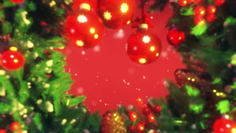 movimiento de cámara a través de un adorno navideño