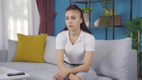 pensive young woman.