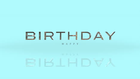 tarjeta de cumpleaños azul moderna con texto delineado en dorado, perfecta para celebrar