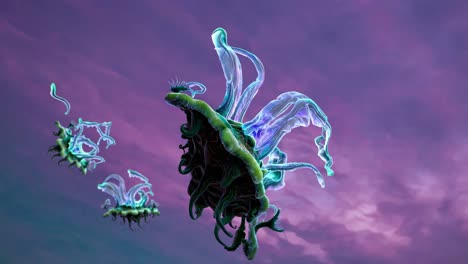 criaturas alienígenas en el espacio