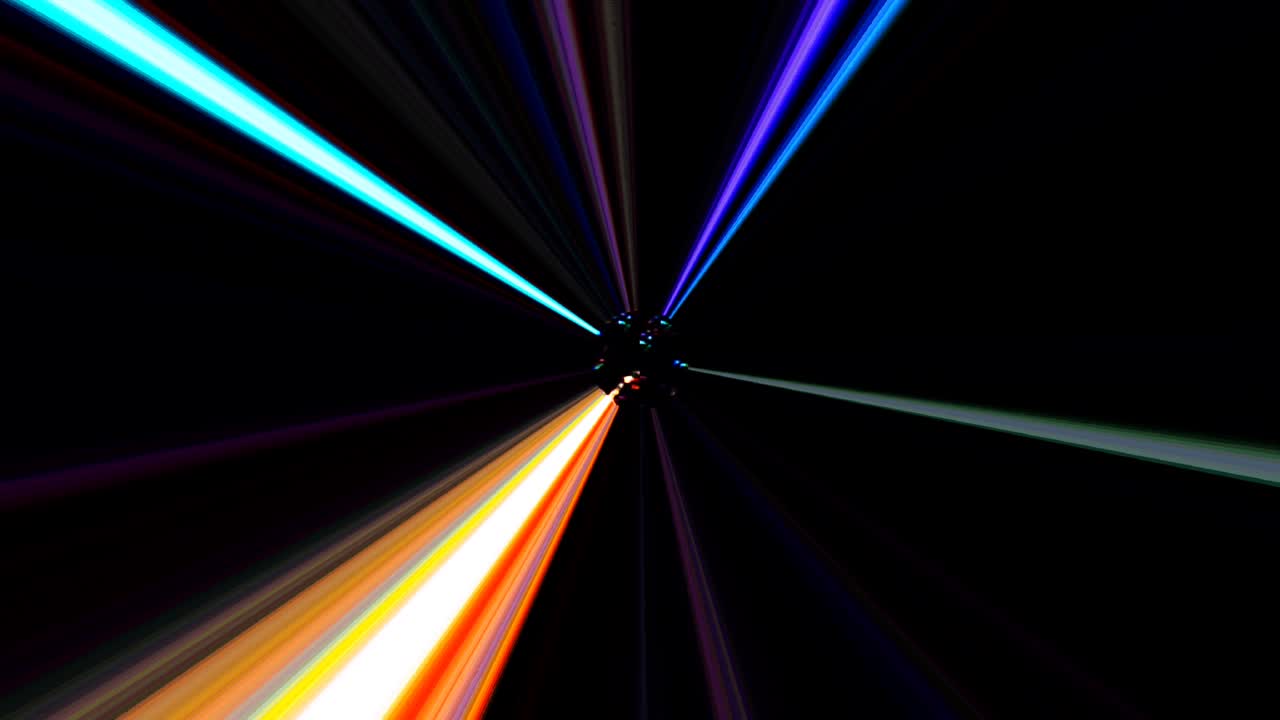 líneas brillantes que establecen el movimiento de la onda, color azul, sobre fondo negro