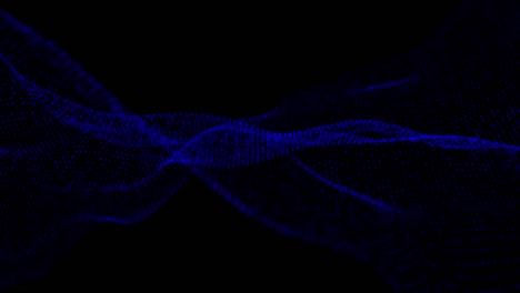 4k, movimientos de datos de partículas de polvo flotando en el infinito, bucle sin costuras. tecnología concepto de fondo de onda digital. hermosa textura de puntos ondulantes de movimiento con partículas desfocalizadas brillantes. fondo cibernético o tecnológico. color marino