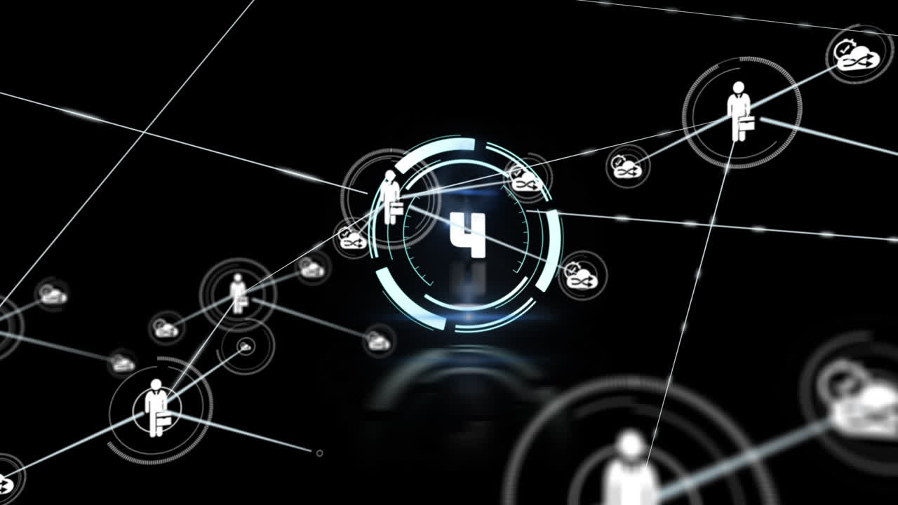 animación de la red de conexiones durante la cuenta atrás