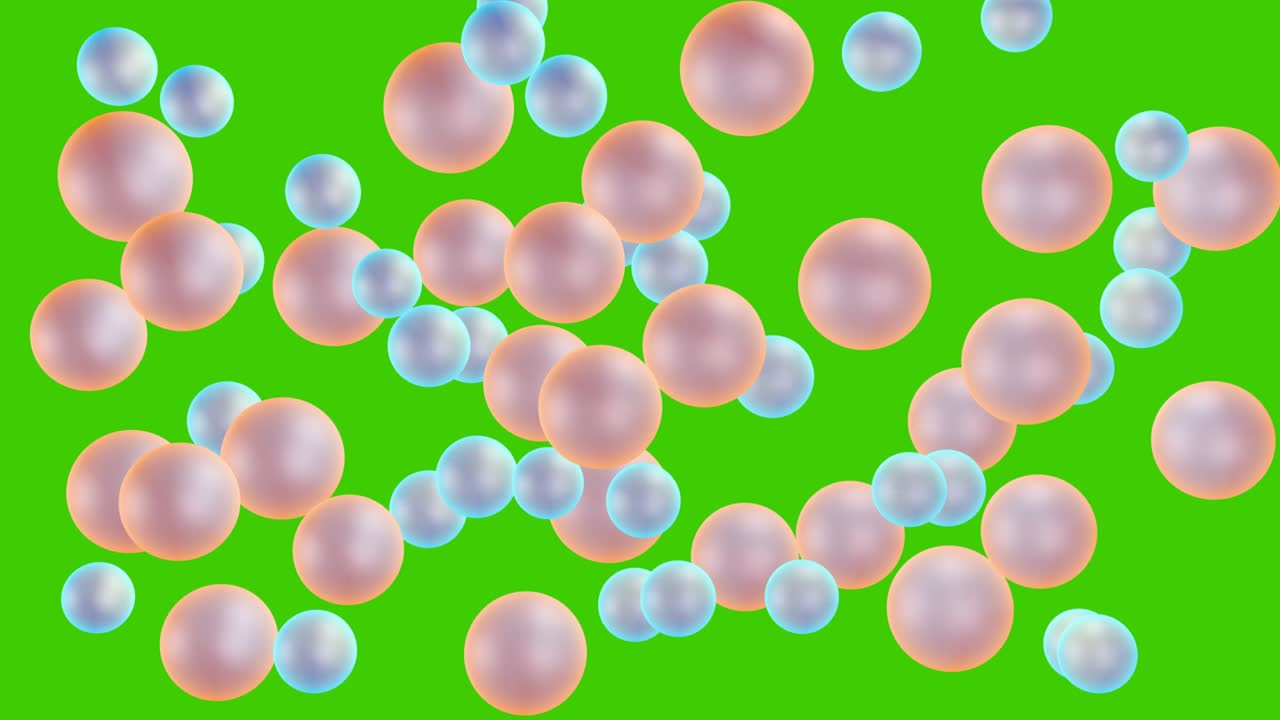 Bright minimalistic 3D signs on a chroma key background. Abstract animation