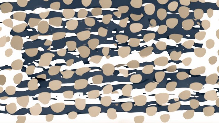 Abstract pattern of beige dots and dark blue lines, artistic animation