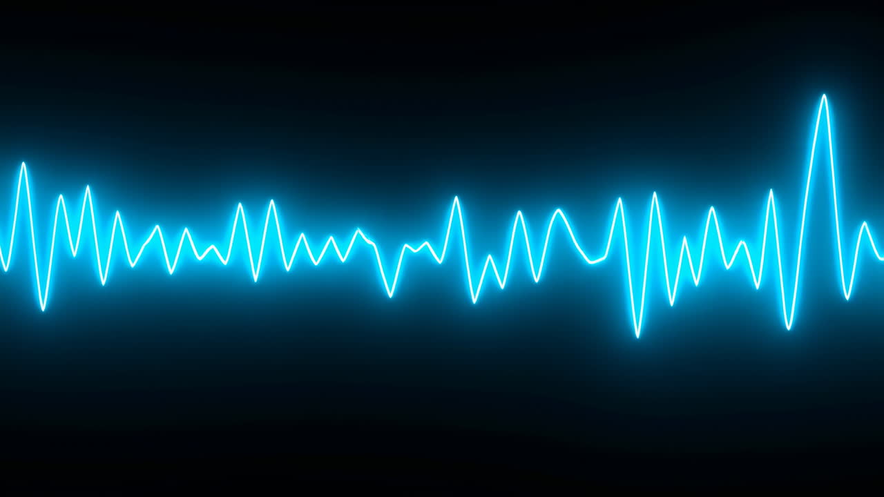 Digital Audio Equalizer with Glowing Blue Waveform