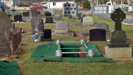 shot of cemetery for funeral burial