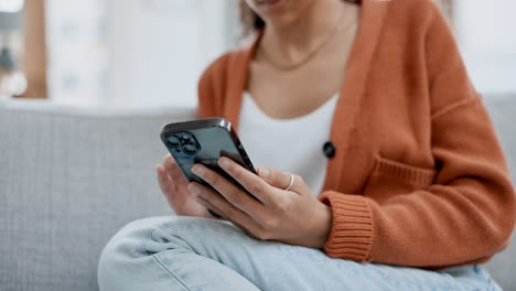 Scrolling,-hands-and-a-woman-with-a-phone