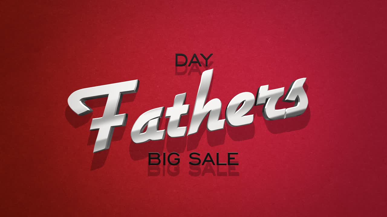 Retro Fathers Day text on red vintage texture in 80s style