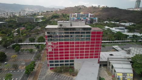 the central library at the central university of venezuela, aerial view