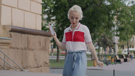 young woman dancing on the street