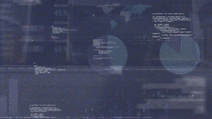 Animation of interference and data processing over people walking
