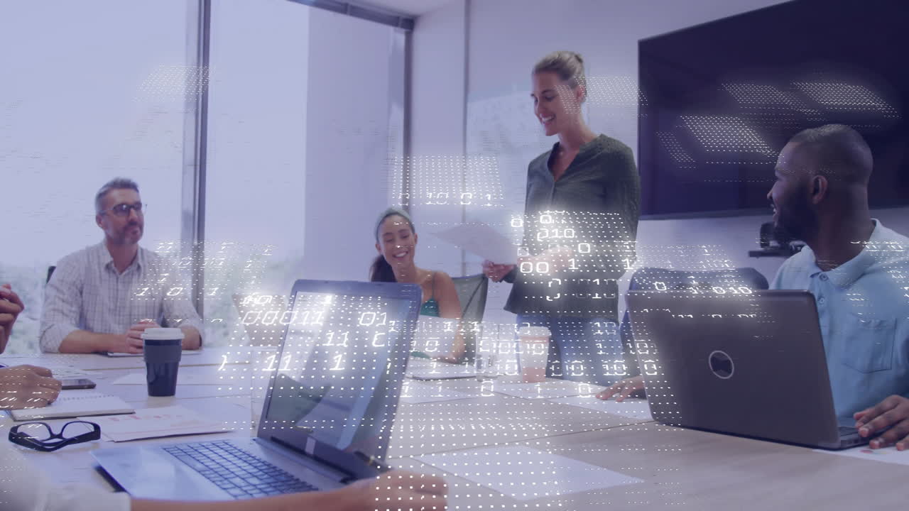 Animation of financial data processing over diverse colleagues ...