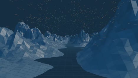 digitally generated video of mountain