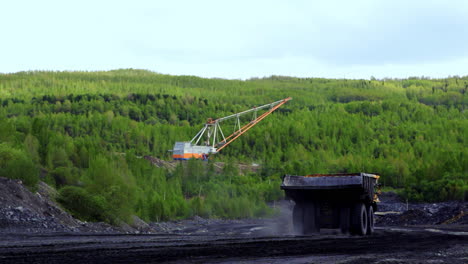 mining operation in a forest