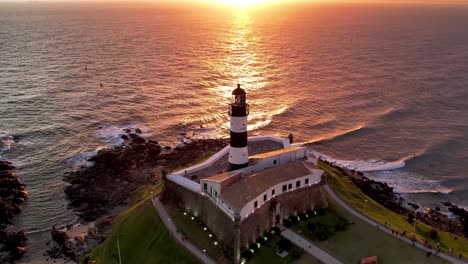 sunset aerial view of tourism postal card at downtown salvador bahia brazil