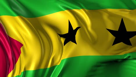 beautiful 3d animation of sao tome and principe flag in loop mode