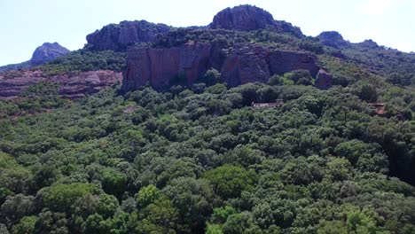 Aerial-view-of-landscape-of-Cannes-mountain-and-canyon-at-sunny-summer-morning