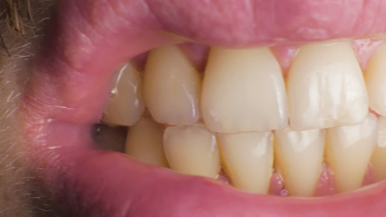 teeth of a male adult CLOSE UP